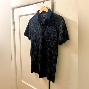 Ten Baker London Floral Blue Polo Shirt S